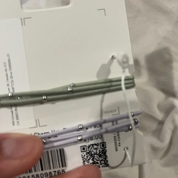 lululemon athletica Multi-Band Charm Hair Elastics - Green and Purple - Picture 2 of 2